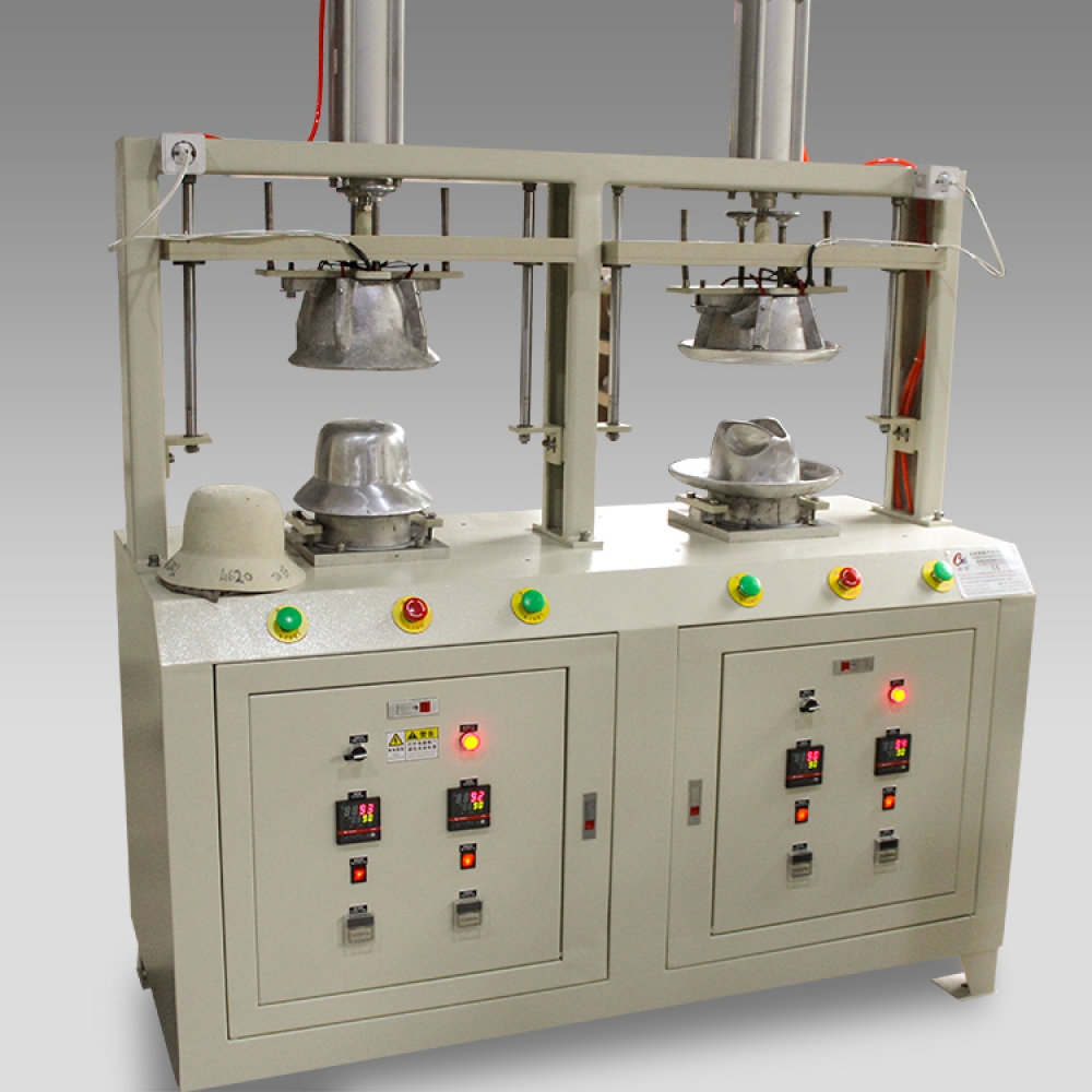 Hat blocking machine double head